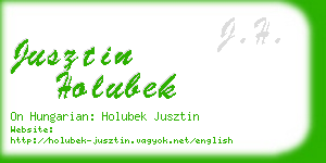 jusztin holubek business card